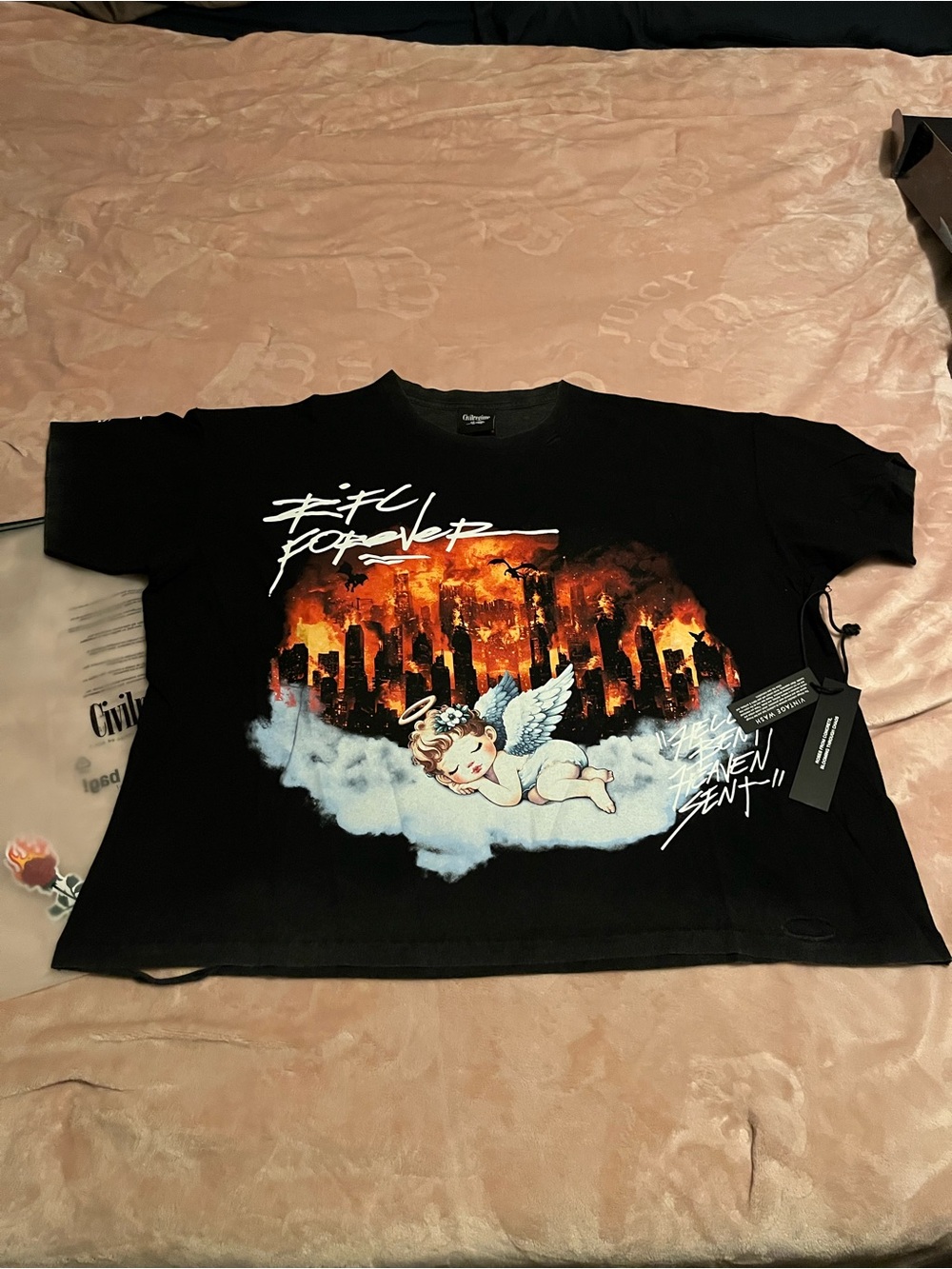 Black Graphic Angel City Short-Sleeve Tee